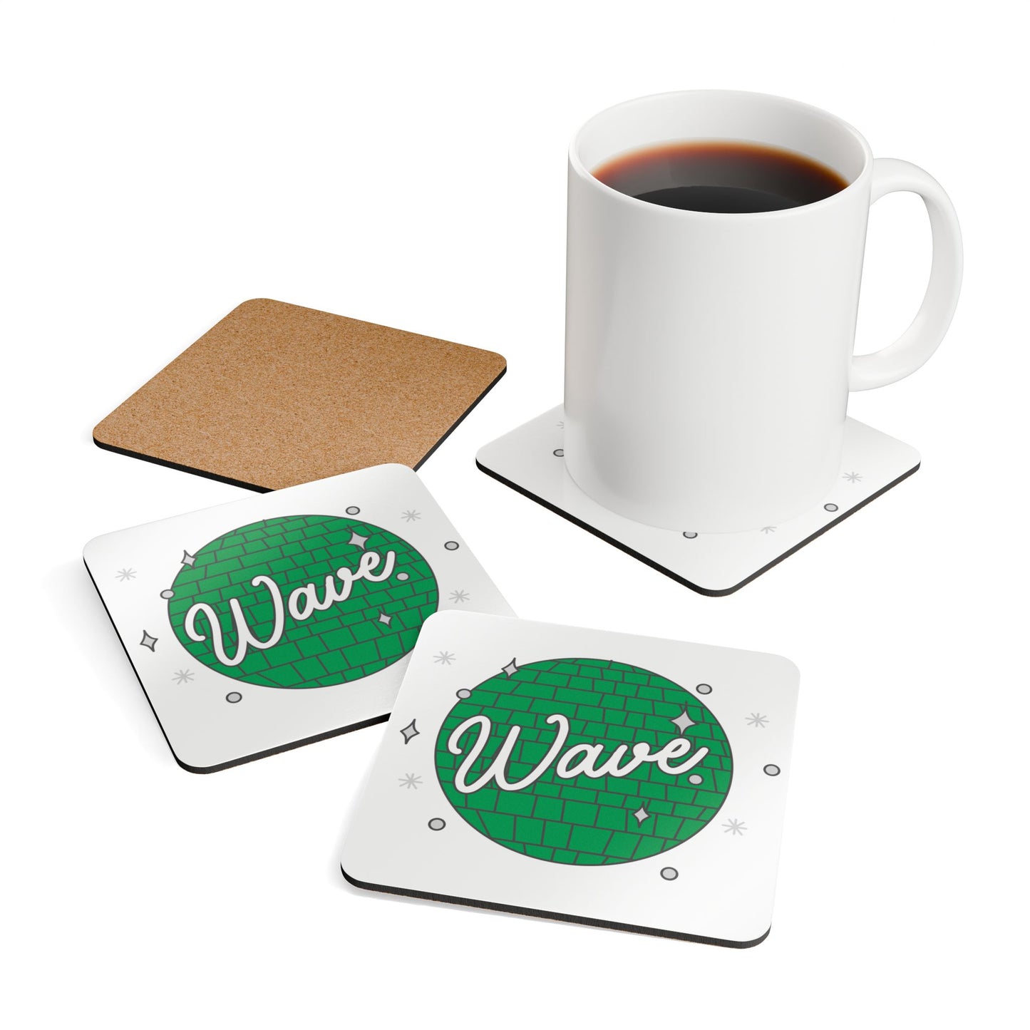 Green Wave Coaster Set (Set of 4)