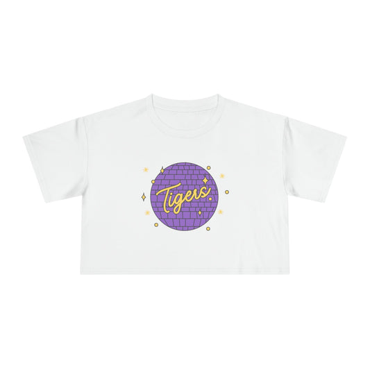 Disco Tigers (Purple) Cropped T-Shirt