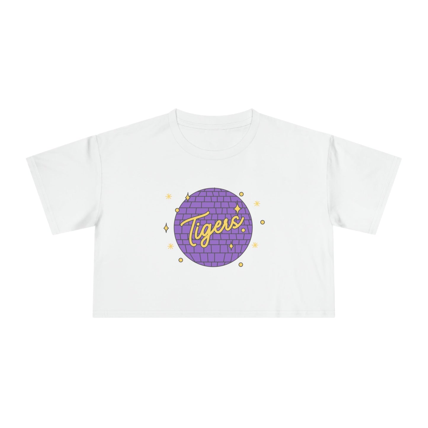 Disco Tigers (Purple) Cropped T-Shirt