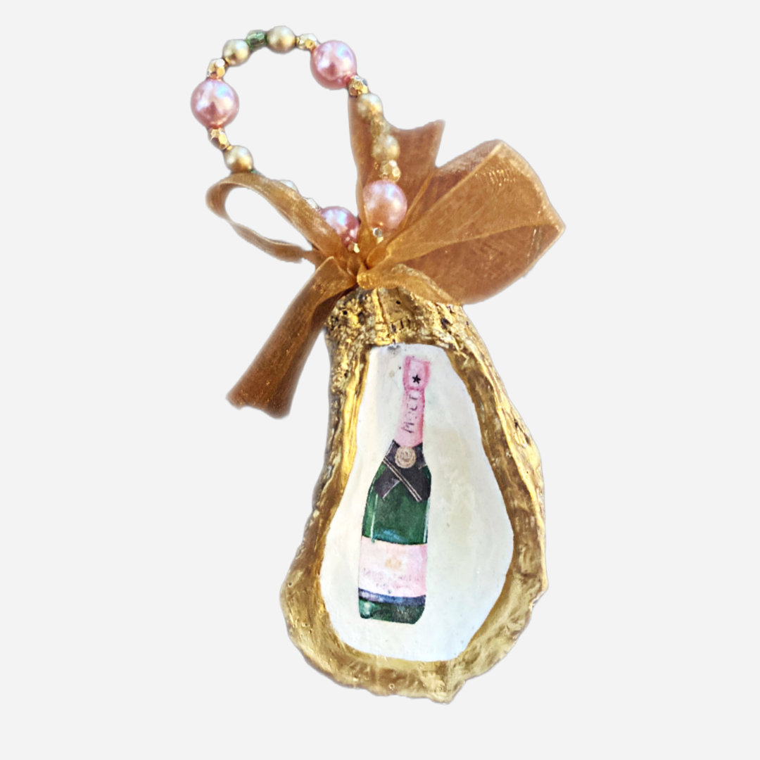 Rose Moet Oyster Ornament