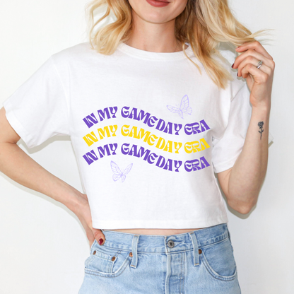 Purple & Gold In My Gameday Era Cropped Tee