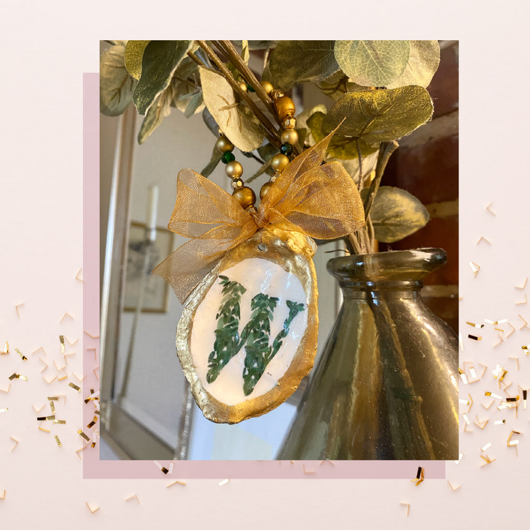 Monogram W Oyster Ornament