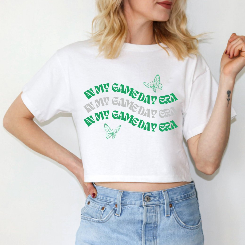 Green In My Gameday Era Cropped Tee - YaySoiree