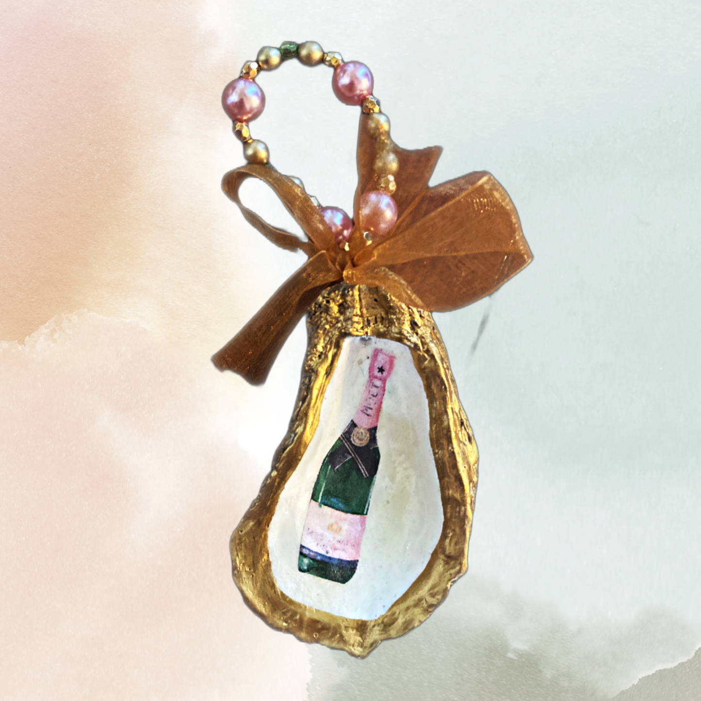 Rose Moet Oyster Ornament