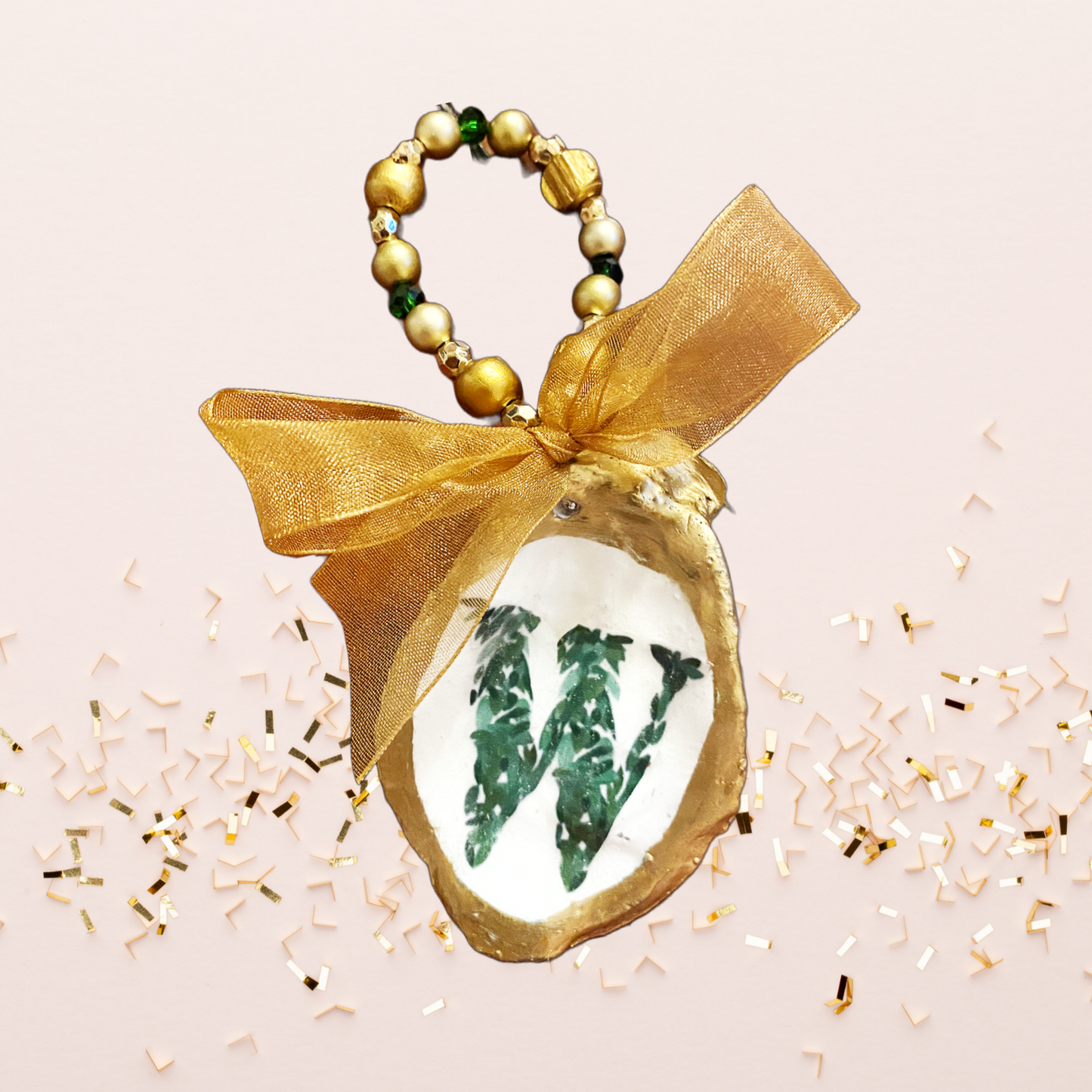 Monogram W Oyster Ornament