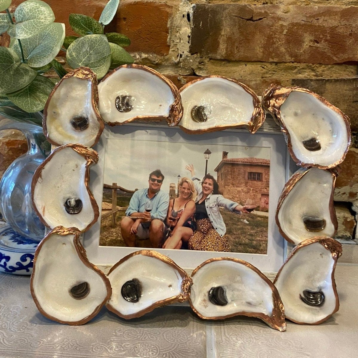 Rose Gold Leaf Oyster Shell Picture Frame 5x7 - YaySoiree