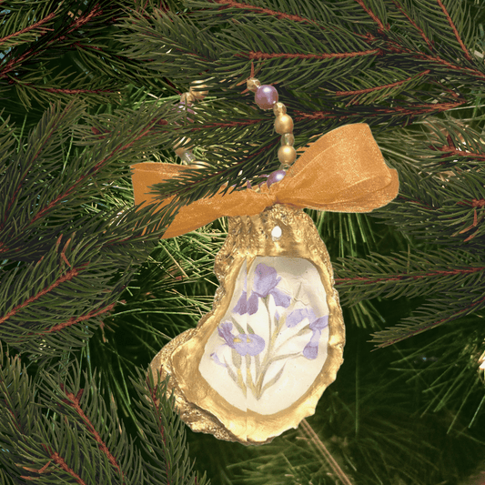 Purple Iris Oyster Ornament