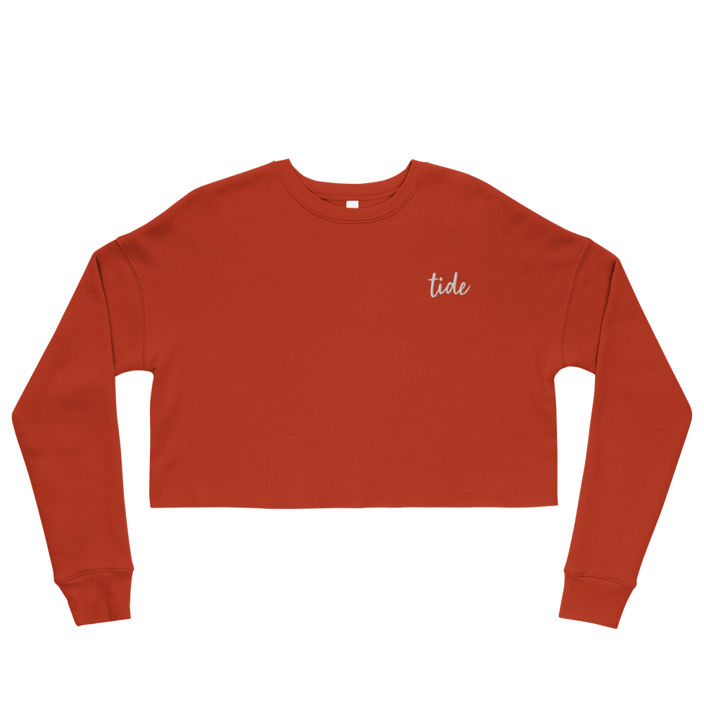 Tide Embroidery Crop Sweatshirt