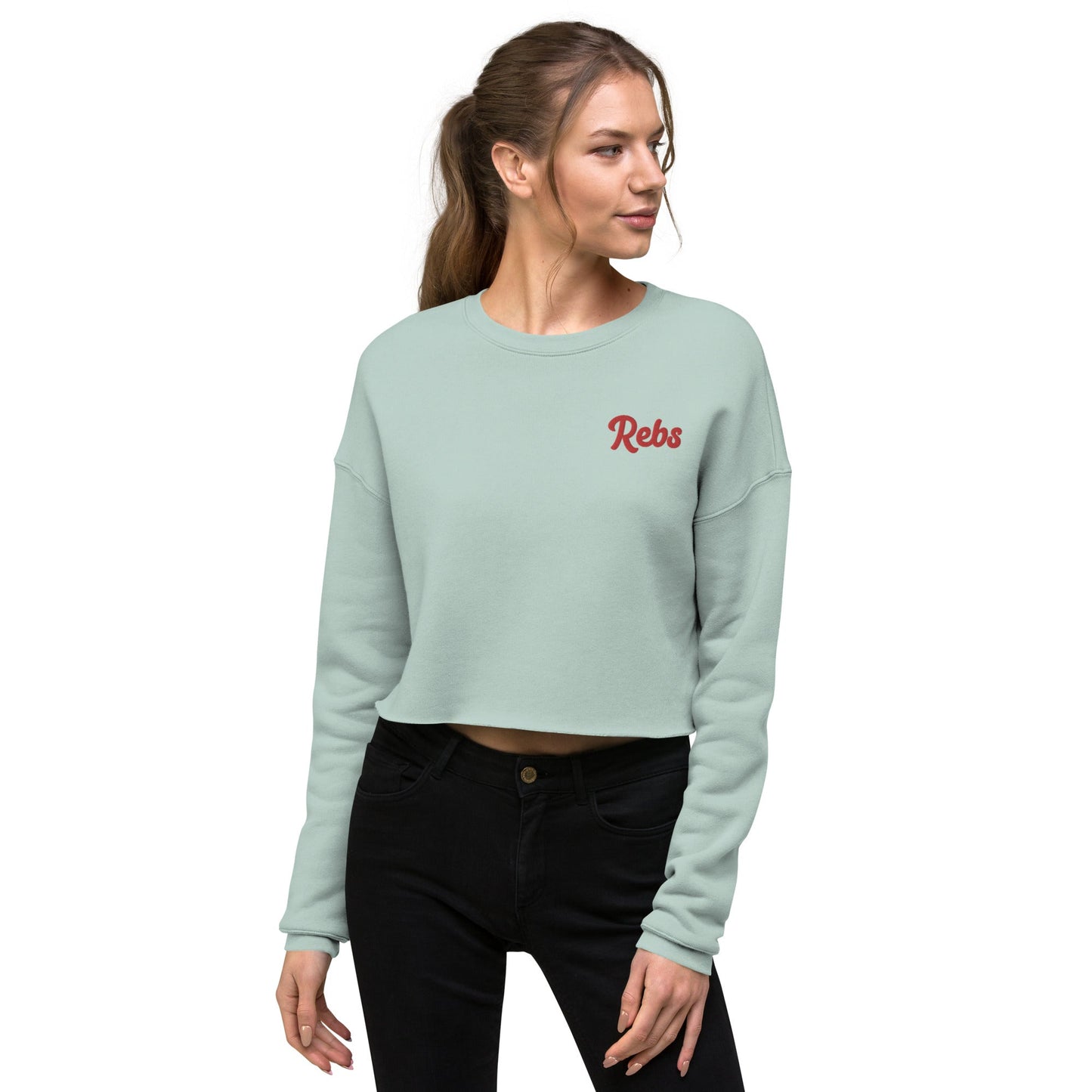 Rebs Embroidery Crop Sweatshirt