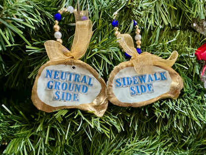 New Orleans Street Tiles: Neutral Ground Side St Charles AveOyster Ornament