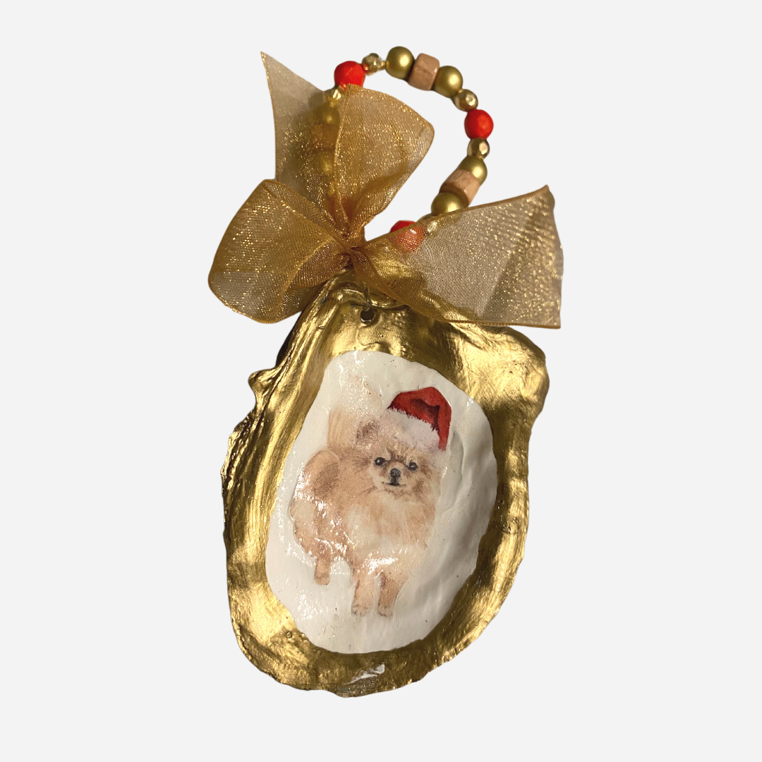 Holi-Dogs Pomeranian Oyster Ornament