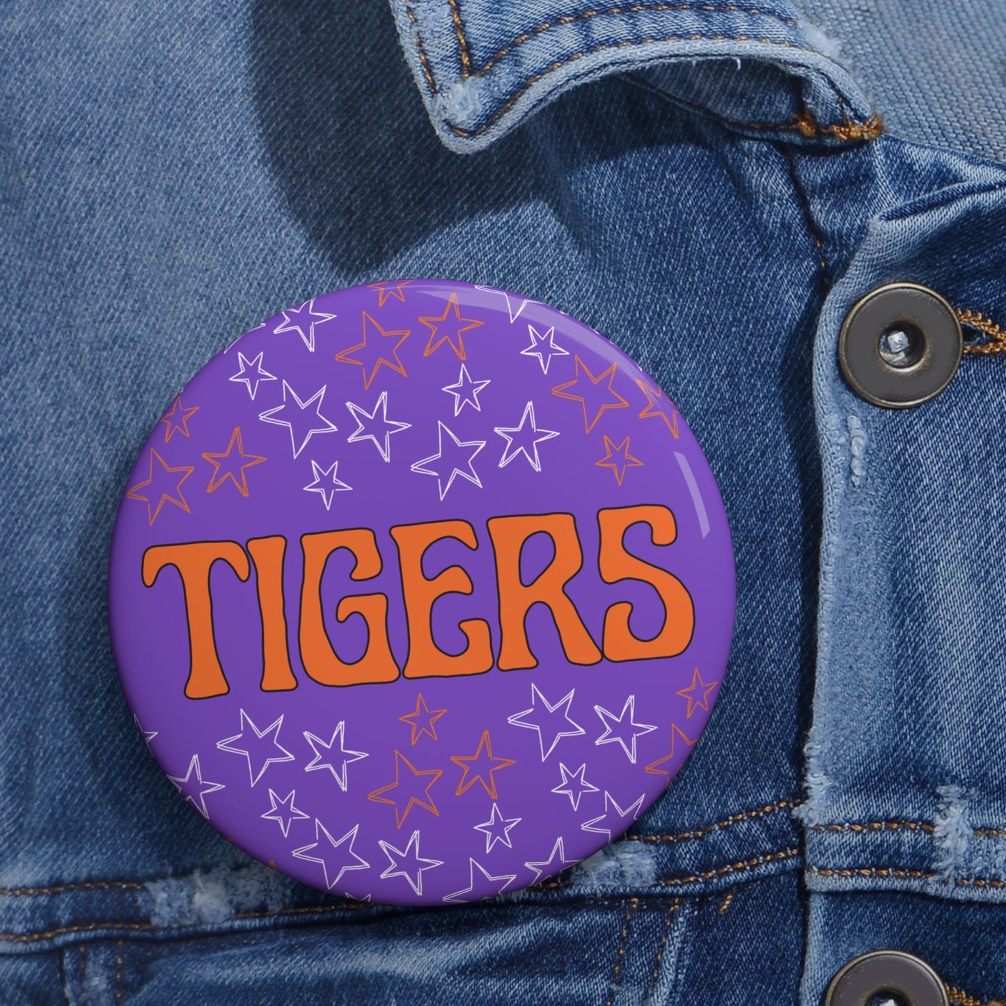 Tigers Purple Orange Gameday Pin