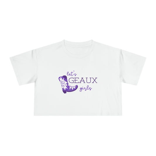 Let's Geaux Girls Cropped Tee