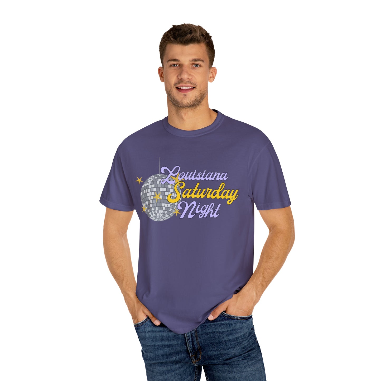 Louisiana Saturday Night Disco Purple Comfort Colors T-shirt
