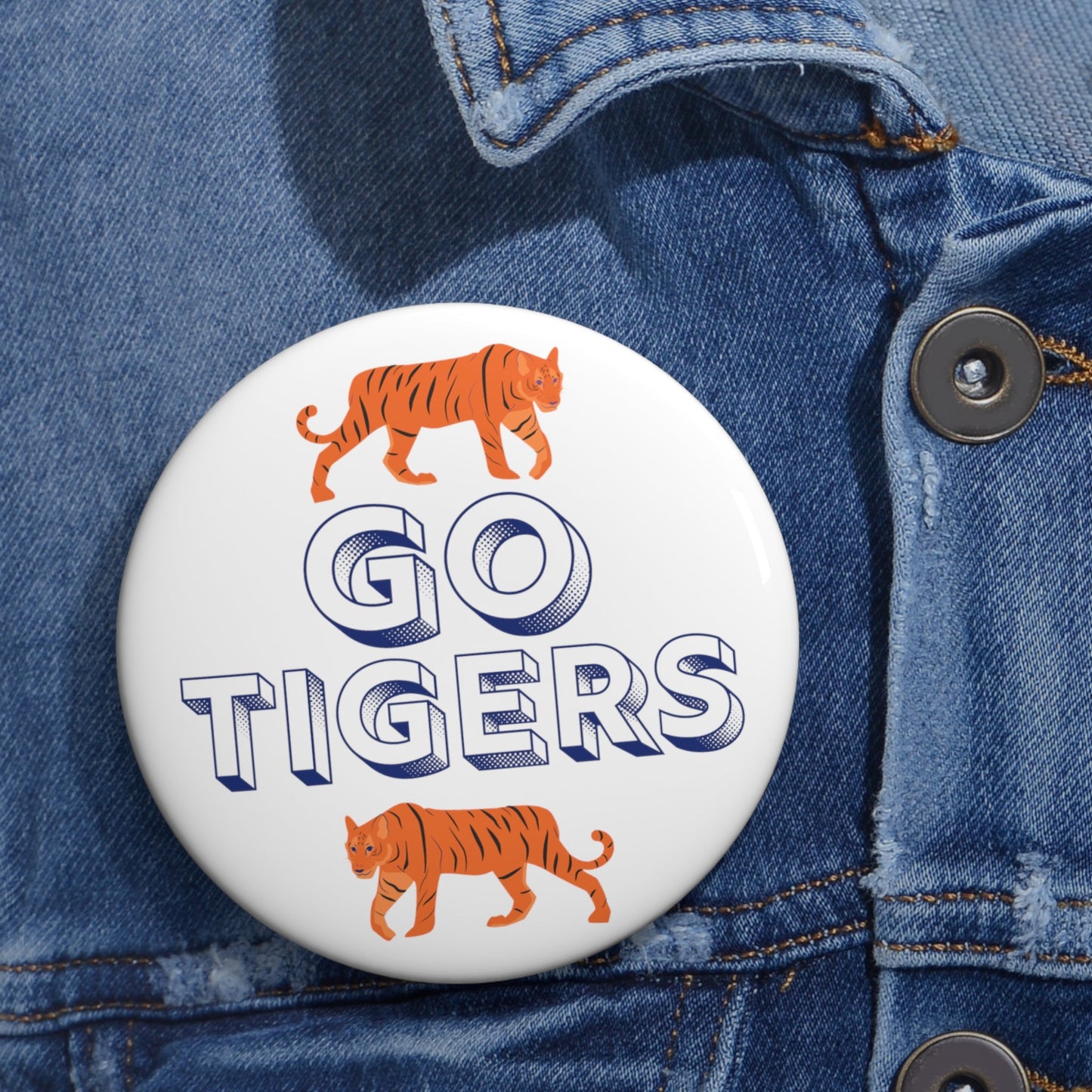 Go Tigers Navy Gameday Pin