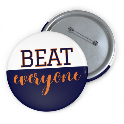 Beat Everyone Navy Orange Gameday Pin