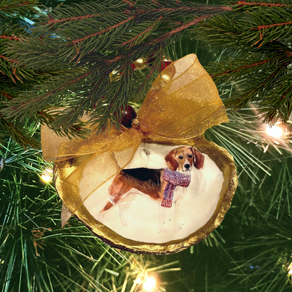 Holi-Dogs Beagle Oyster Ornament