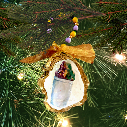 Mardi Gras Snowball Oyster Ornament