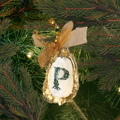 Monogram P Oyster Ornament
