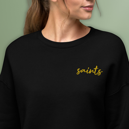 Saints Embroidery Crop Sweatshirt