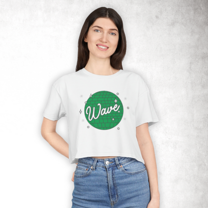 Green Wave Disco Cropped Tee