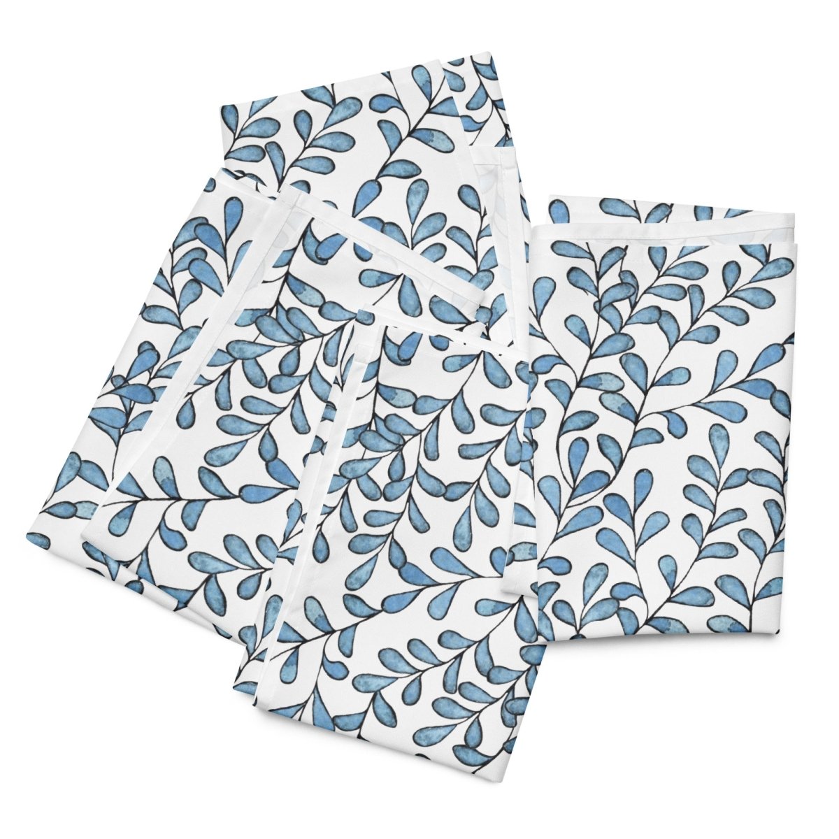 Blue Petal Cloth Napkin Set (Set of 4) - YaySoiree