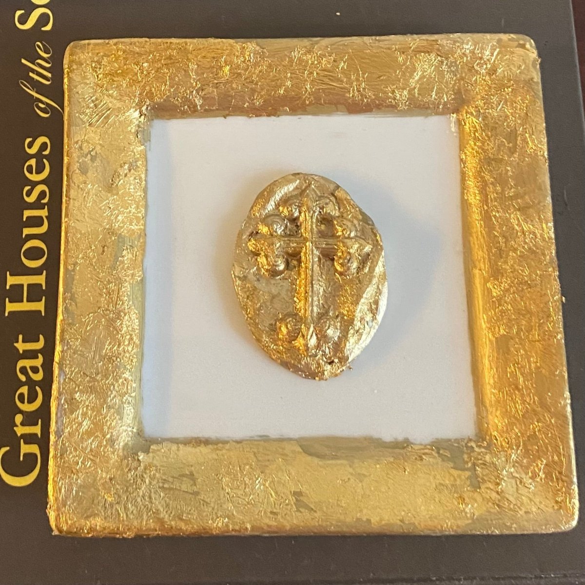 Gold-Leaf Cross Ring Dish - YaySoiree
