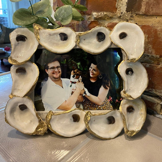 Gold Leaf Oyster Shell Picture Frame 5x7 - YaySoiree
