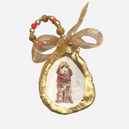 Holi-Dogs Golden Doodle Cockapoo Oyster Ornament - YaySoiree