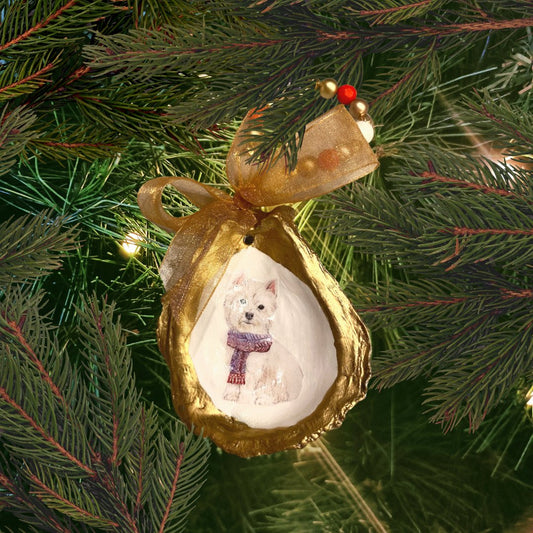 Holi-Dogs Westie Oyster Ornament - YaySoiree