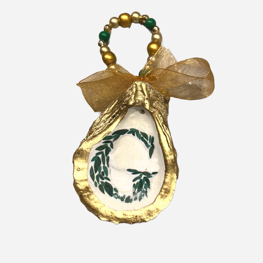 Monogram G Oyster Ornament - YaySoiree