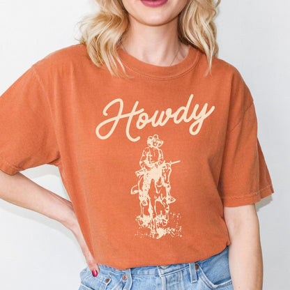 Orange Howdy Gameday Comfort Colors Tee - YaySoiree