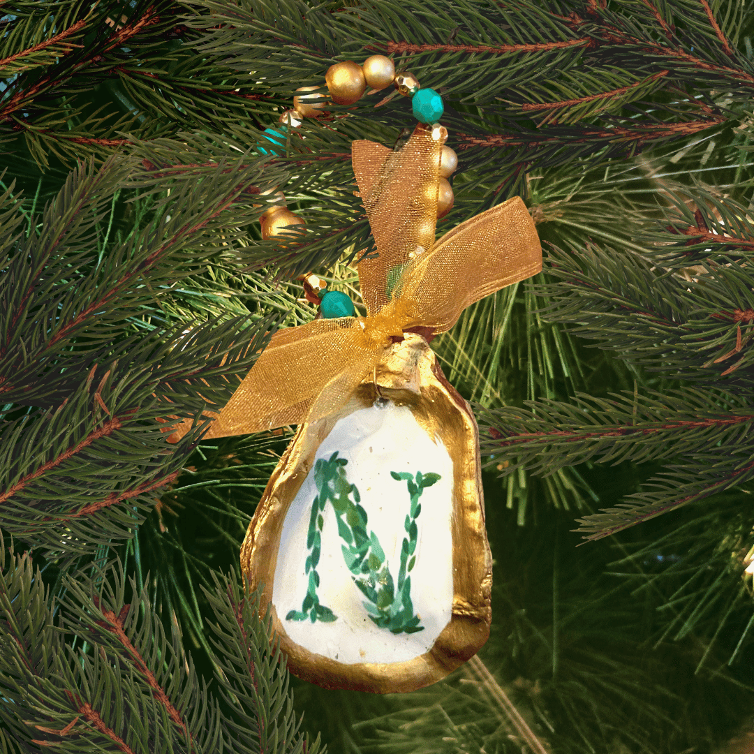Monogram N Oyster Ornament